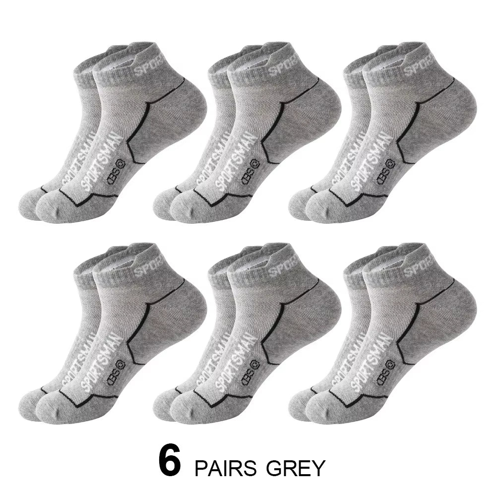 6 Pairs Socks Men'S Short Socks Sweat Absorbent and Odorous Basketball Socks Running Sports Socks Breathable Mesh Men'S Socks