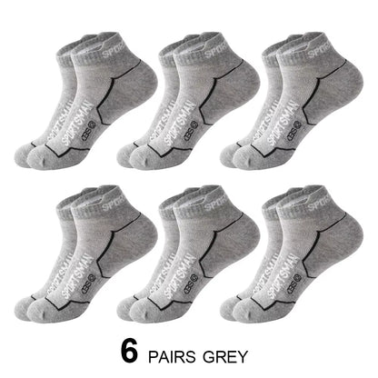 6 Pairs Socks Men'S Short Socks Sweat Absorbent and Odorous Basketball Socks Running Sports Socks Breathable Mesh Men'S Socks