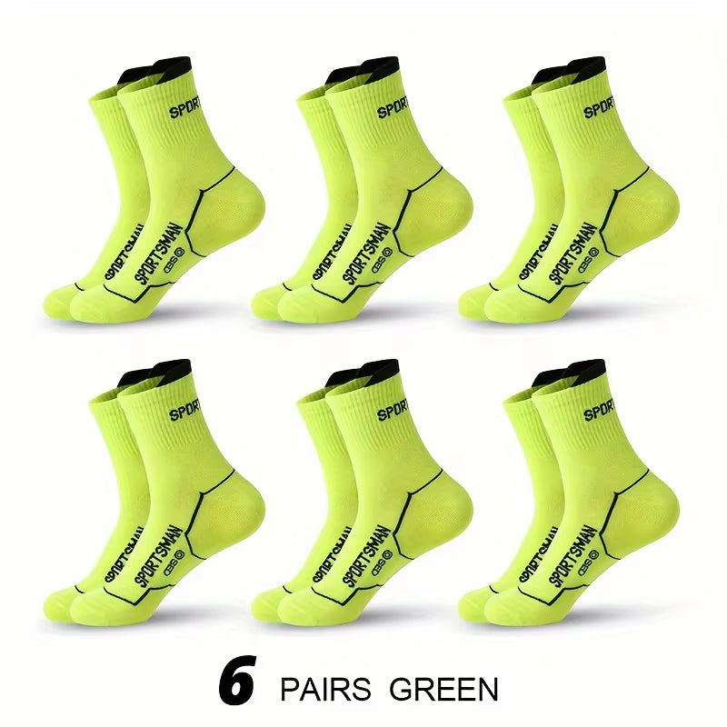 6 Pairs Socks Men'S Short Socks Sweat Absorbent and Odorous Basketball Socks Running Sports Socks Breathable Mesh Men'S Socks