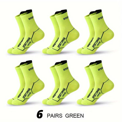 6 Pairs Socks Men'S Short Socks Sweat Absorbent and Odorous Basketball Socks Running Sports Socks Breathable Mesh Men'S Socks