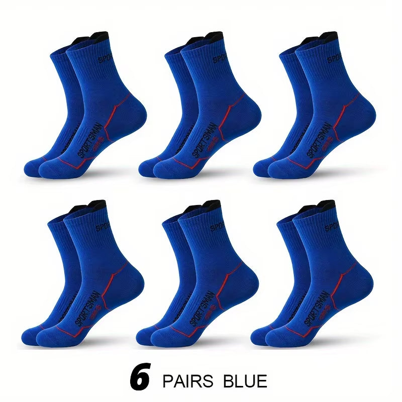 6 Pairs Socks Men'S Short Socks Sweat Absorbent and Odorous Basketball Socks Running Sports Socks Breathable Mesh Men'S Socks