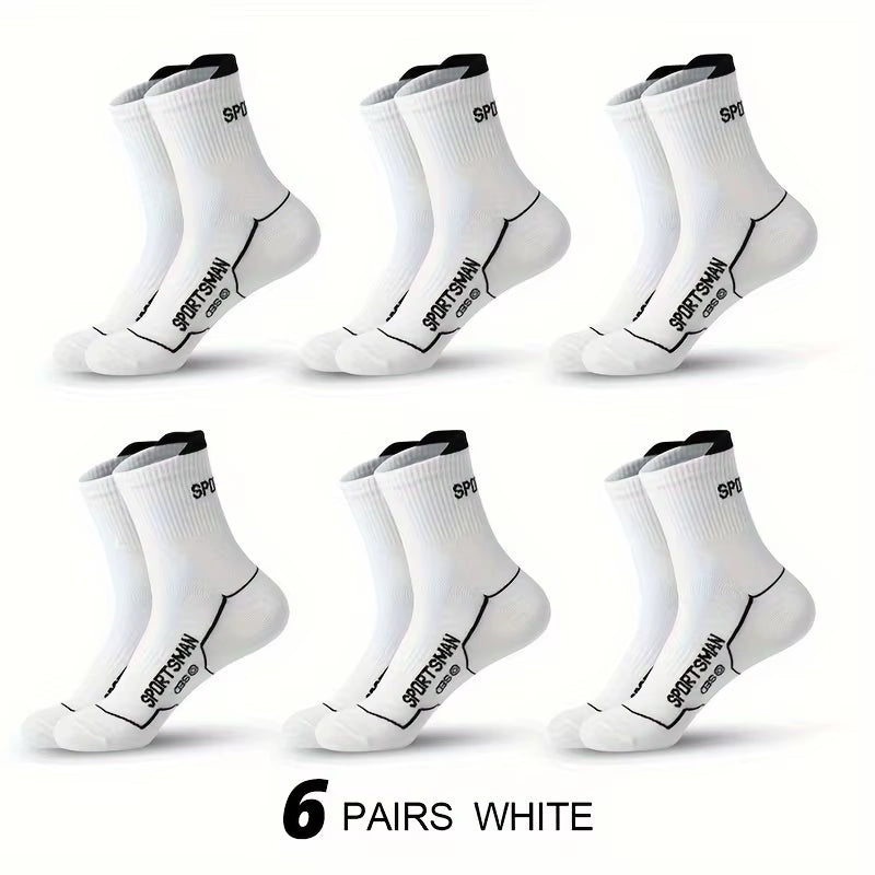 6 Pairs Socks Men'S Short Socks Sweat Absorbent and Odorous Basketball Socks Running Sports Socks Breathable Mesh Men'S Socks