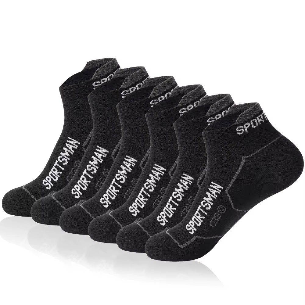 6 Pairs Socks Men'S Short Socks Sweat Absorbent and Odorous Basketball Socks Running Sports Socks Breathable Mesh Men'S Socks