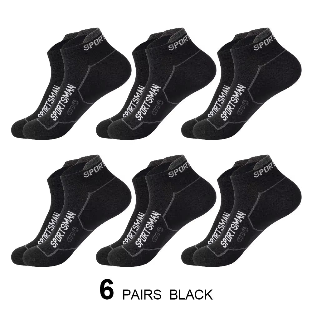 6 Pairs Socks Men'S Short Socks Sweat Absorbent and Odorous Basketball Socks Running Sports Socks Breathable Mesh Men'S Socks