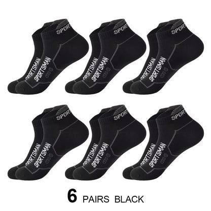 6 Pairs Socks Men'S Short Socks Sweat Absorbent and Odorous Basketball Socks Running Sports Socks Breathable Mesh Men'S Socks